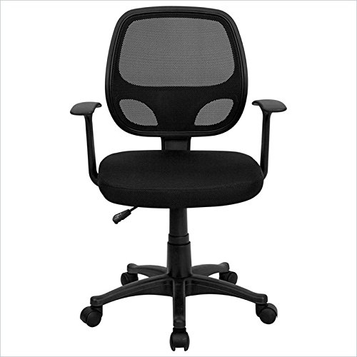 Flash Furniture Mid Back Black Mesh Swivel Task Chair With Arms