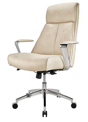 Realspace Modern Comfort Devley Leath Aire High Back Chair Cream