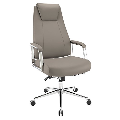 Realspace Sloane BondedLeather HighBack Chair, Taupe